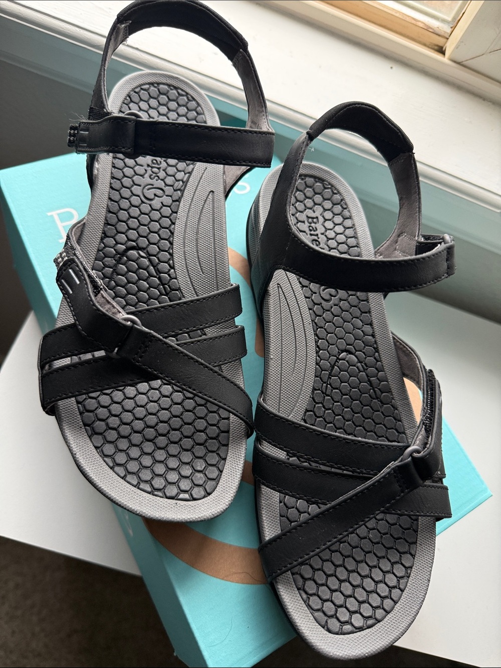 BareTraps Black Strappy Comfort Sandals